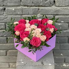 Цветочная композиция из Розы в коробке #REPLACE_PRED# Рождествено