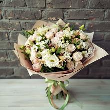 Букет цветов из:  Альстромерии, Розы и Хризантемы #REPLACE_PRED# Рождествено