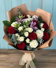 Букет цветов из:  Розы и Альстромерии #REPLACE_PRED# Рождествено