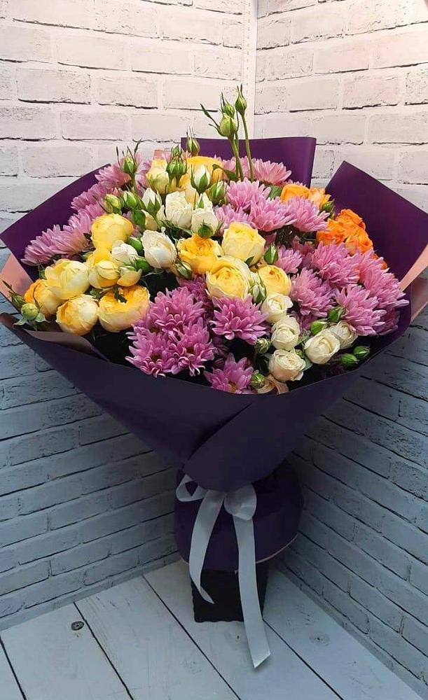 Букет цветов из: Хризантемы и Розы в Рождествено