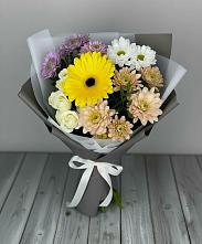 Букет цветов из:  Розы, Герберы и Хризантемы #REPLACE_PRED# Рождествено