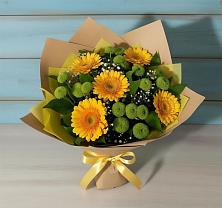 Букет цветов из:  Герберы и Хризантемы #REPLACE_PRED# Рождествено