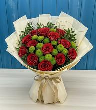 Букет цветов из:  Розы и Хризантемы #REPLACE_PRED# Рождествено